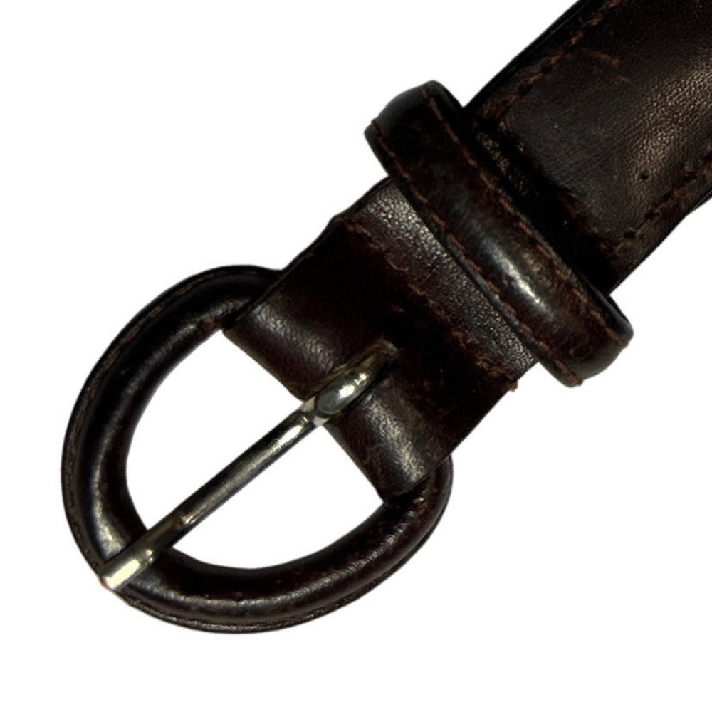 Woven Leather Covered Buckle Braided Belt Brown Size 36 (Fits up to 42") - Picture 4 of 9